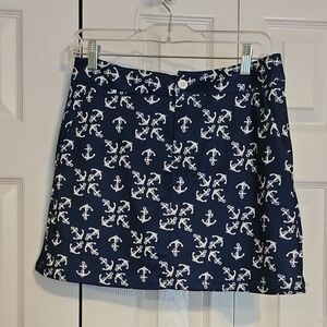Blue and White Mini A-Line Resort Skirt